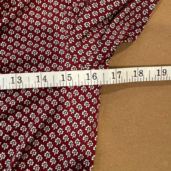 Lark & Ro Burgundy Print Fit and Flare Dress - Size 4 - Picture 9 of 10